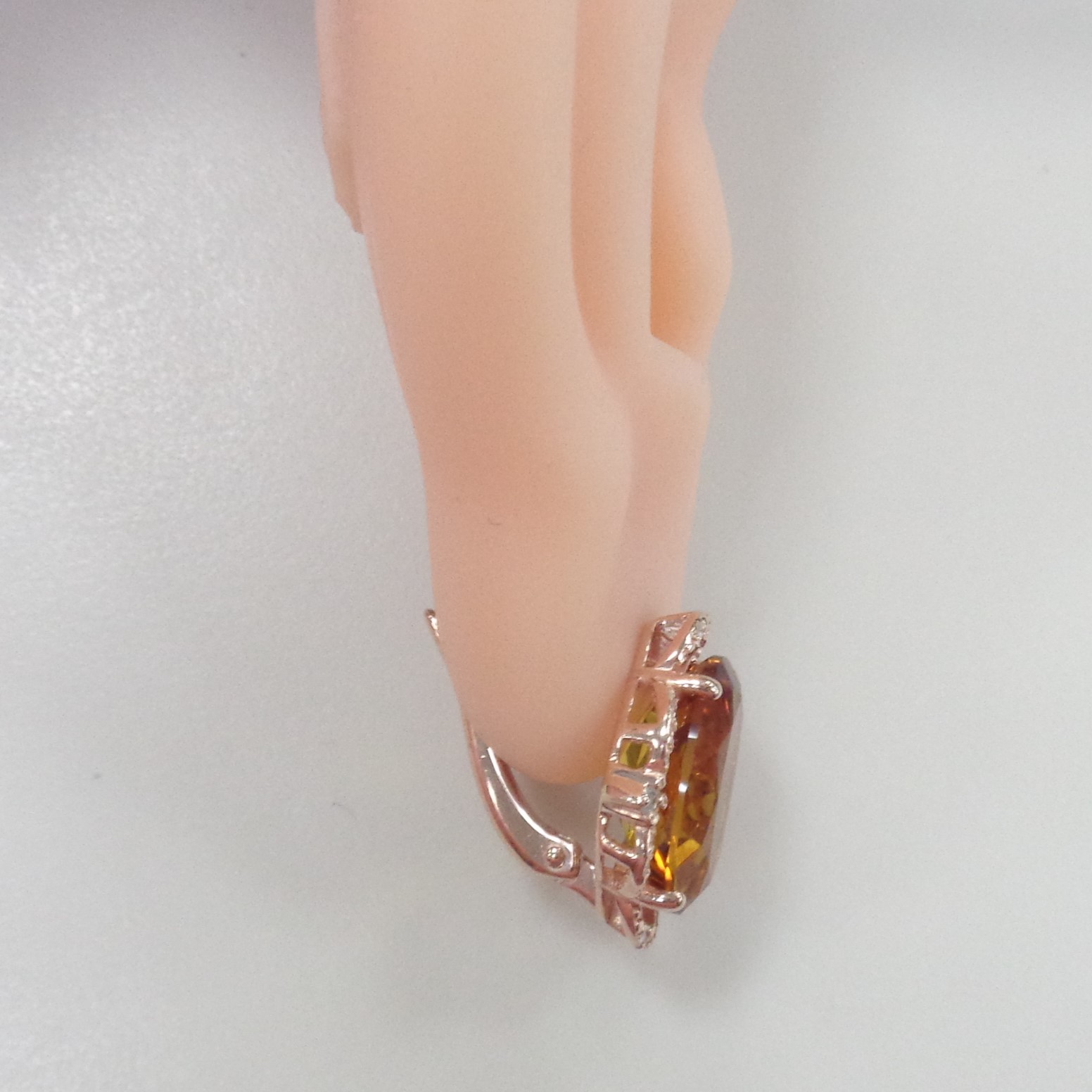 Серебряные серьги с цитринами